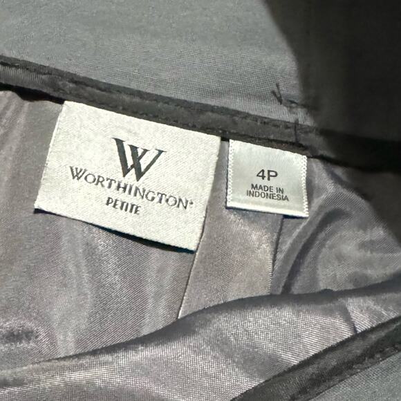 Worthington Gray High Waist Long Modest Classic Pencil Skirt Women’s 4 Petite - Picture 2 of 5